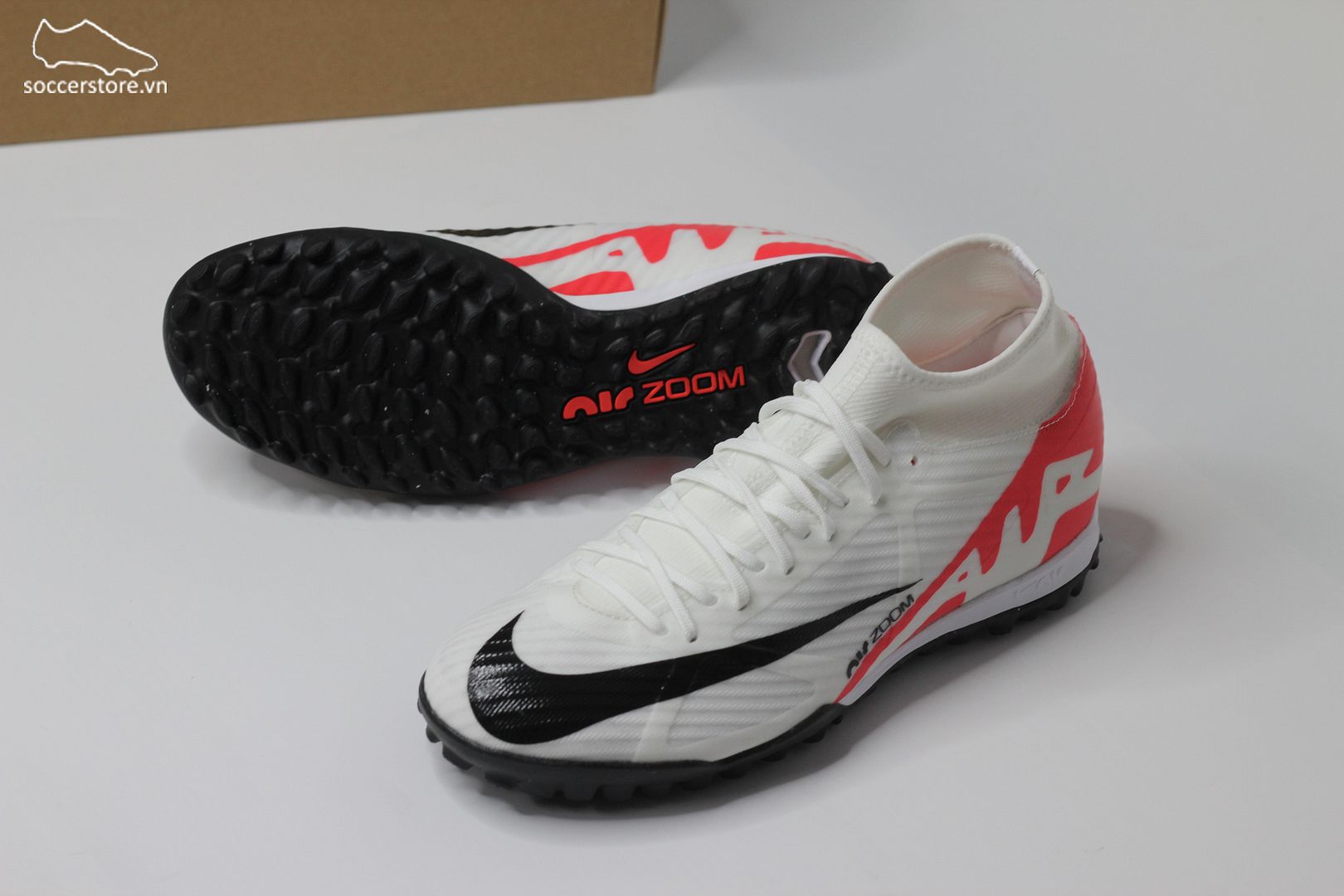 Nike Mercurial Superfly 9 Academy TF Air Zoom Ready pack màu trắng đỏ DJ5629-600