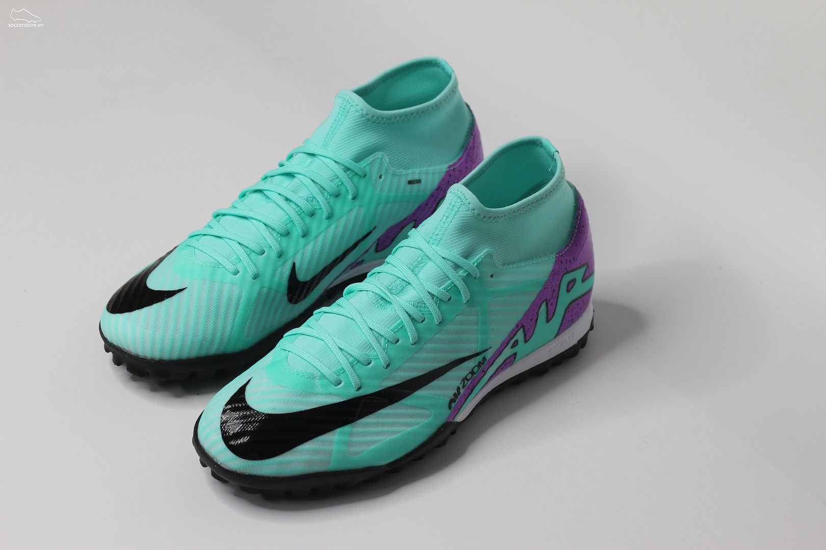 Nike Mercurial Superfly 9 TF Air Zoom màu xanh bạc hà Champions league pack - DJ5629-300