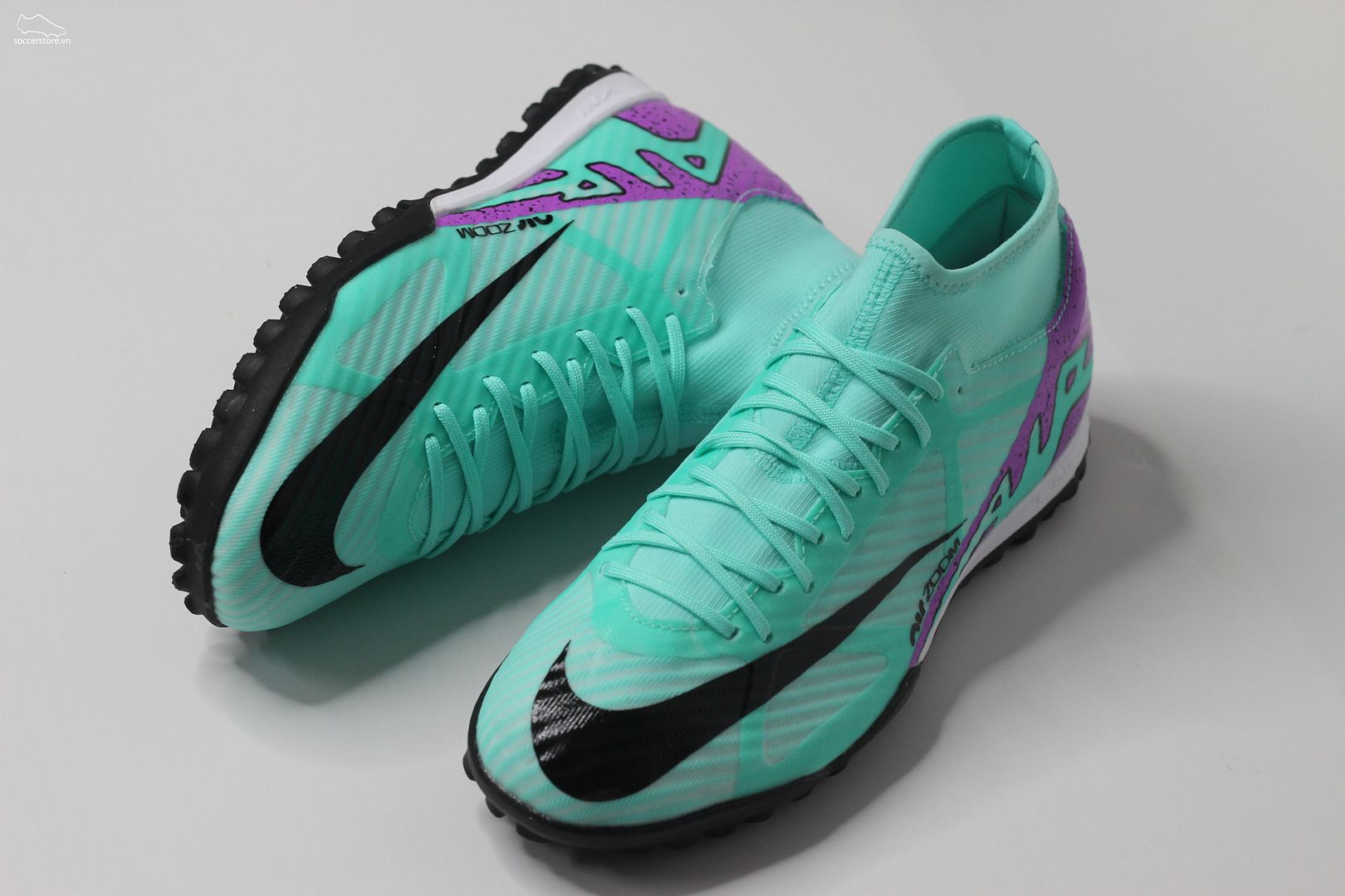 Nike Mercurial Superfly 9 TF Air Zoom màu xanh bạc hà Champions league pack - DJ5629-300