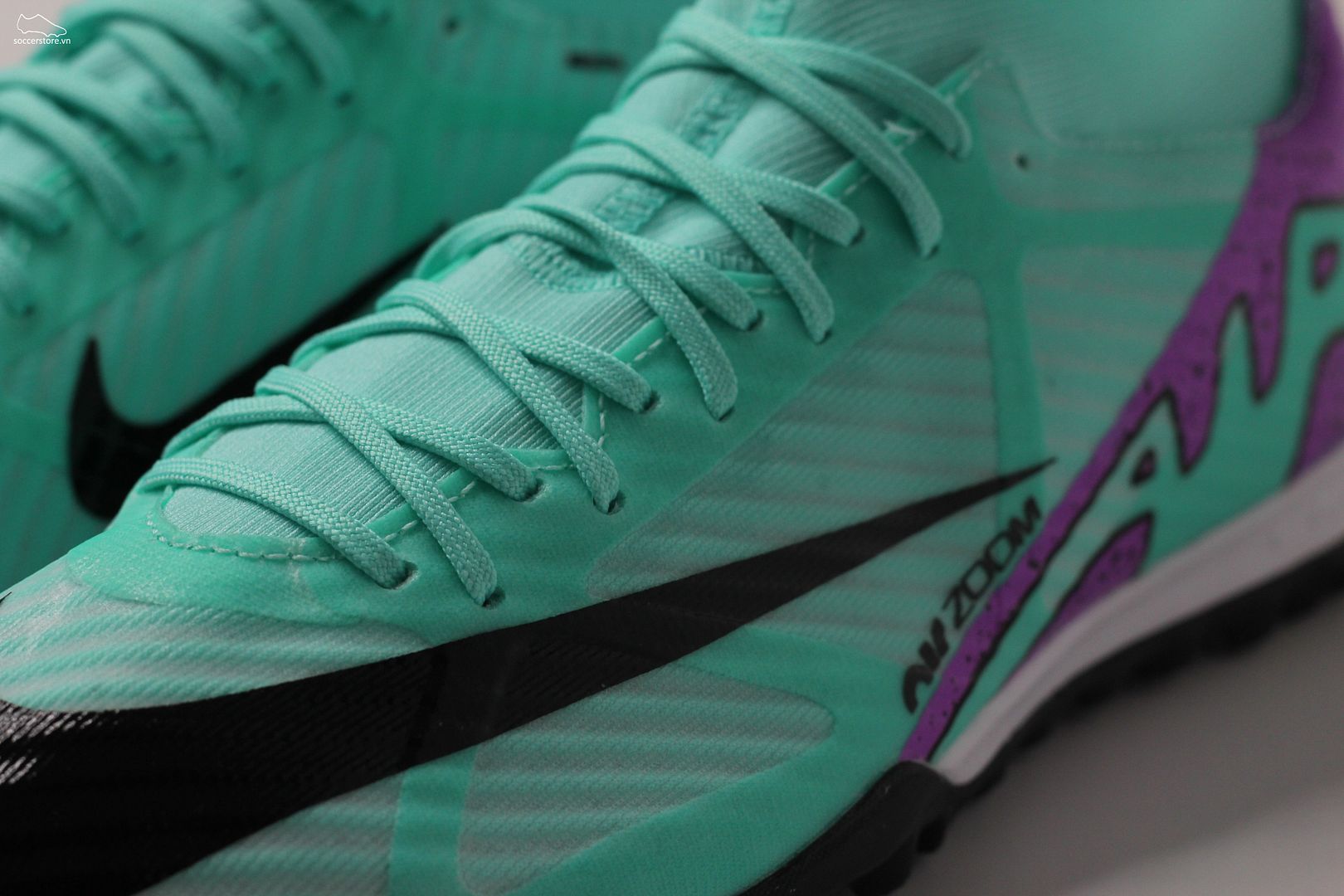 Nike Mercurial Superfly 9 TF Air Zoom màu xanh bạc hà Champions league pack - DJ5629-300