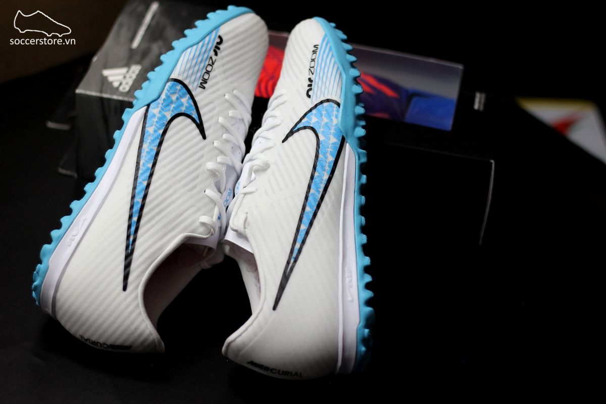 Nike Mercurial Vapor 15 Academy TF Air Zoom Blast Pack màu trắng xanh – DJ5635-146