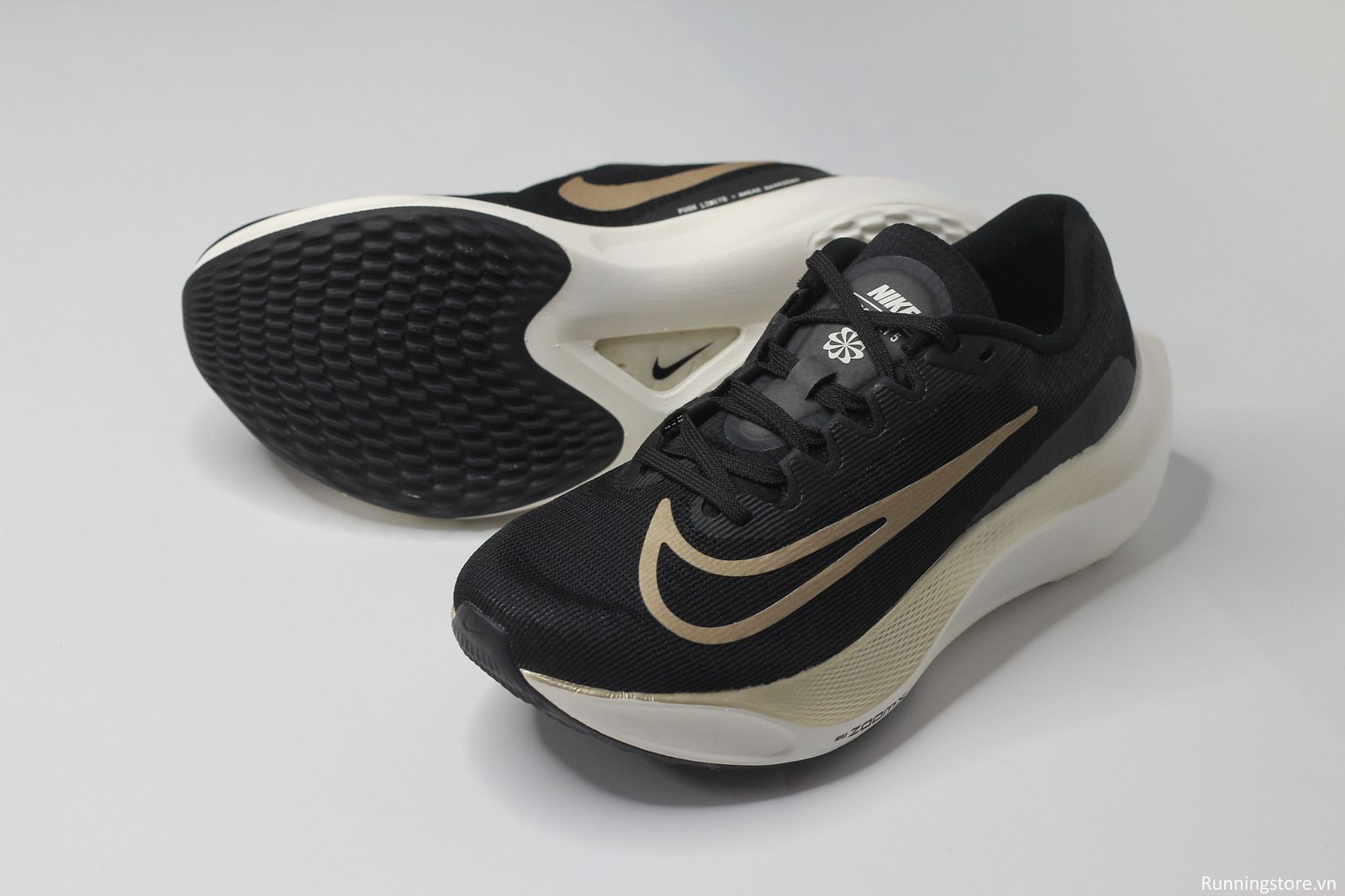 Nike Zoom Fly 5- Black/ Sail/ Metallic Gold Grain- DM8968-002