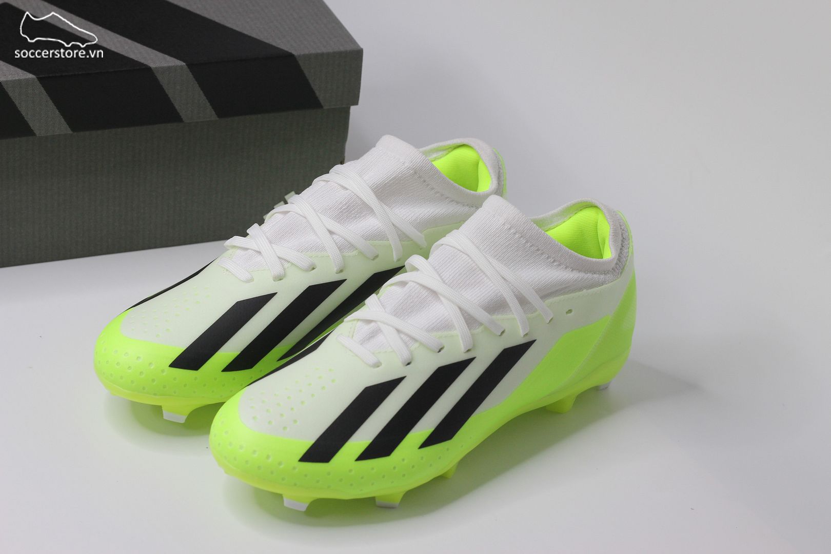 Adidas X Crazyfast .3 FG Crazyrush pack màu trắng pha xanh chuối HQ4534