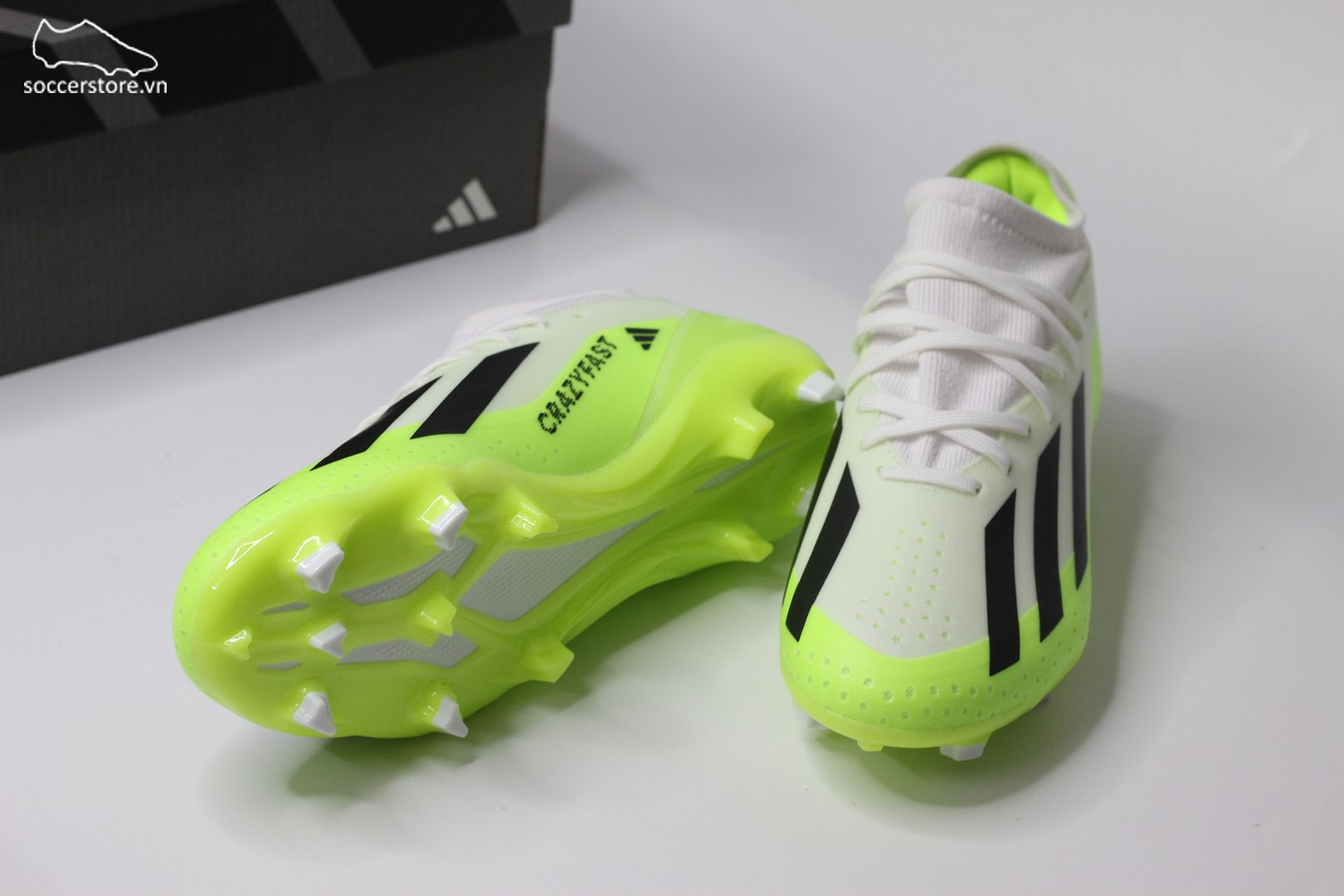 Adidas X Crazyfast .3 FG Crazyrush pack màu trắng pha xanh chuối HQ4534