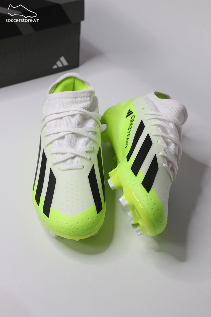 Adidas X Crazyfast .3 FG Crazyrush pack màu trắng pha xanh chuối HQ4534