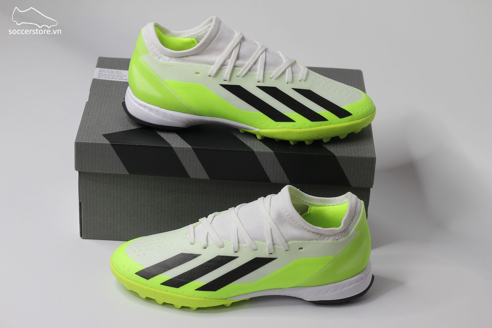 Adidas X Crazyfast .3 TF Crazyrush pack màu trắng pha xanh chuối ID9337