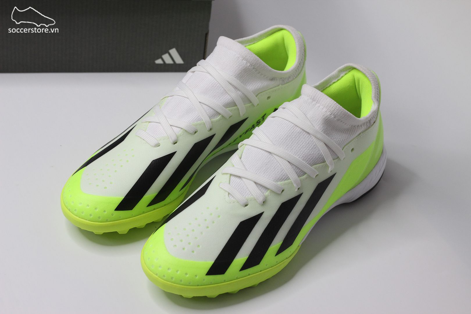 Adidas X Crazyfast .3 TF Crazyrush pack màu trắng pha xanh chuối ID9337