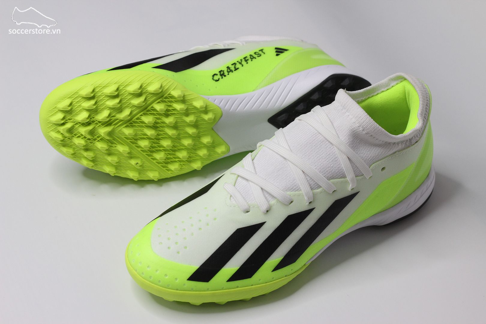 Adidas X Crazyfast .3 TF Crazyrush pack màu trắng pha xanh chuối ID9337