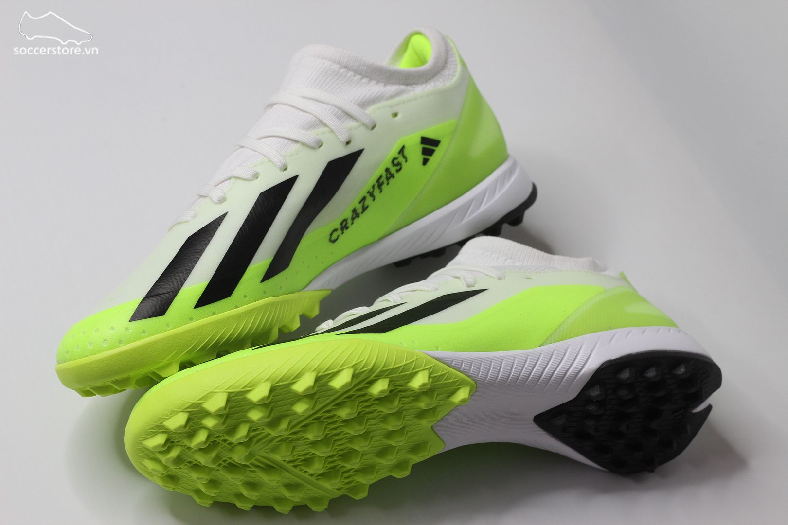 Adidas X Crazyfast .3 TF Crazyrush pack màu trắng pha xanh chuối ID9337