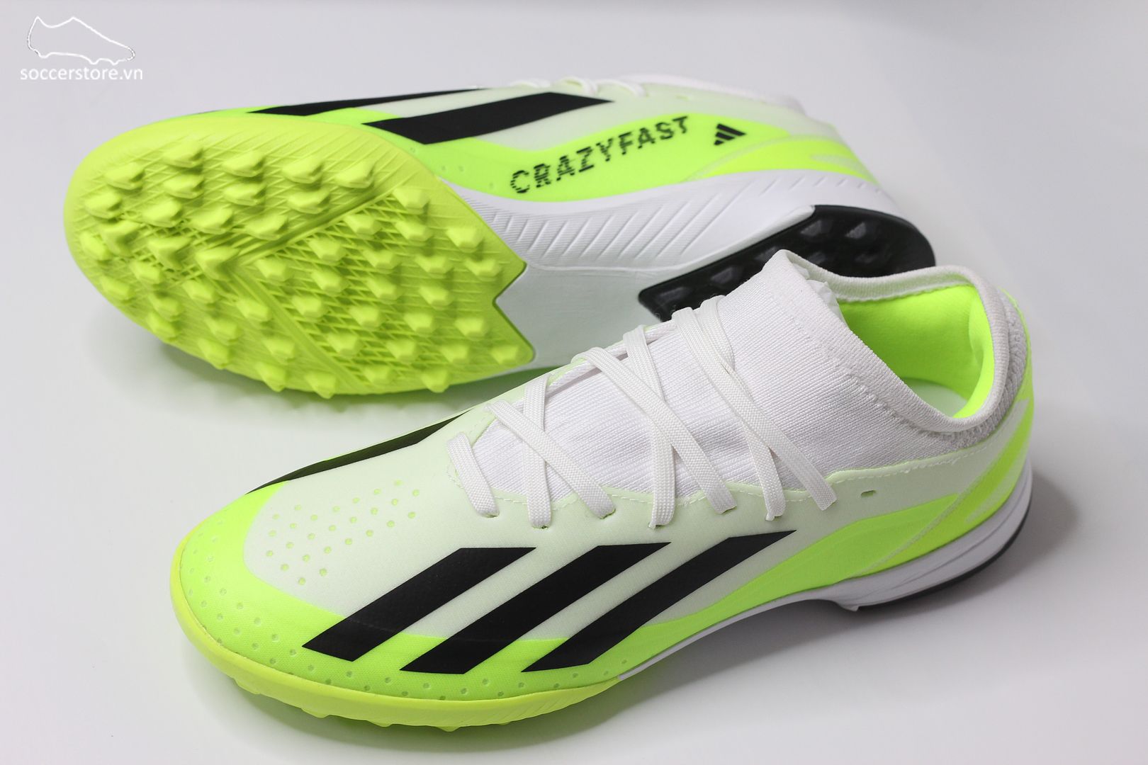 Adidas X Crazyfast .3 TF Kids Jr Crazyrush pack màu trắng pha xanh chuối IE1568