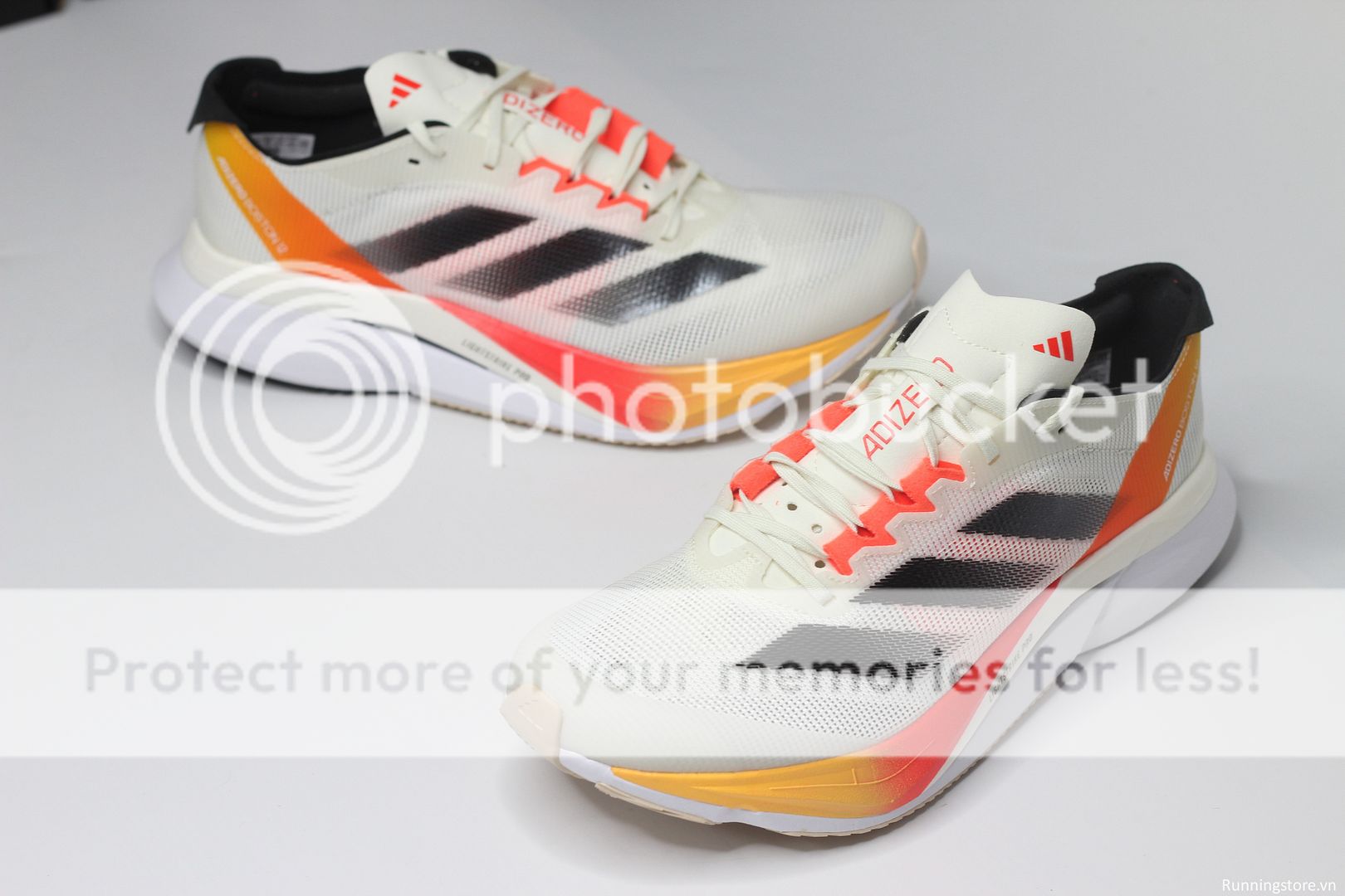 Adidas Adizero Boston 12- Ivory / Core Black / Solar Red IG3320