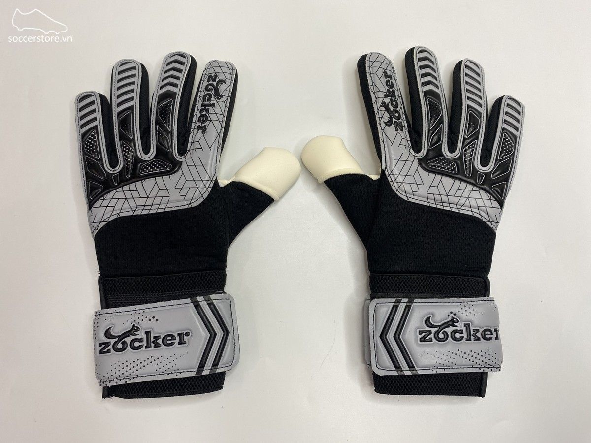 Găng tay thủ môn Zocker Dino màu xám đen GK Gloves