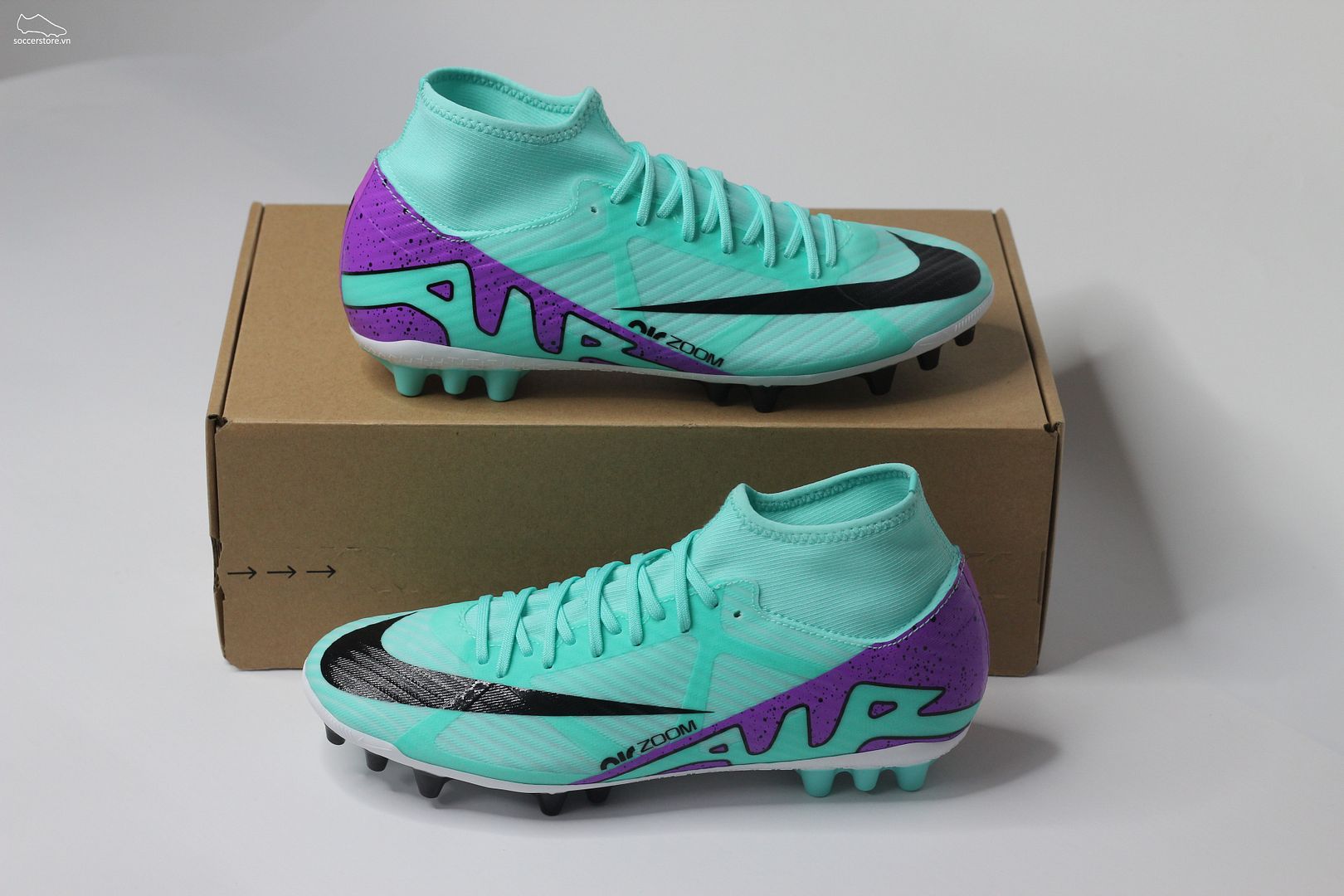Nike Mercurial Superfly 9 Academy AG Air Zoom Peak Ready pack màu xanh mint DJ5622-300