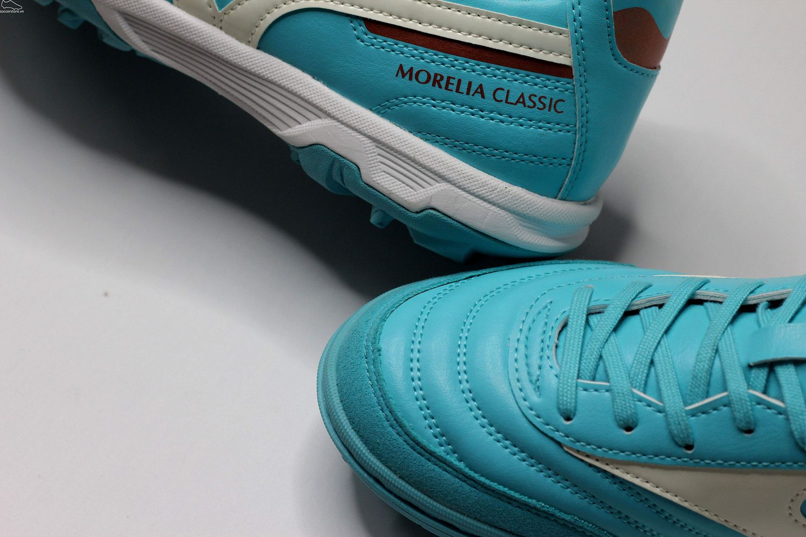 Giày bóng đá Mizuno Morelia Sala Classic TF màu xanh ngọc trắng - Q1GB230225