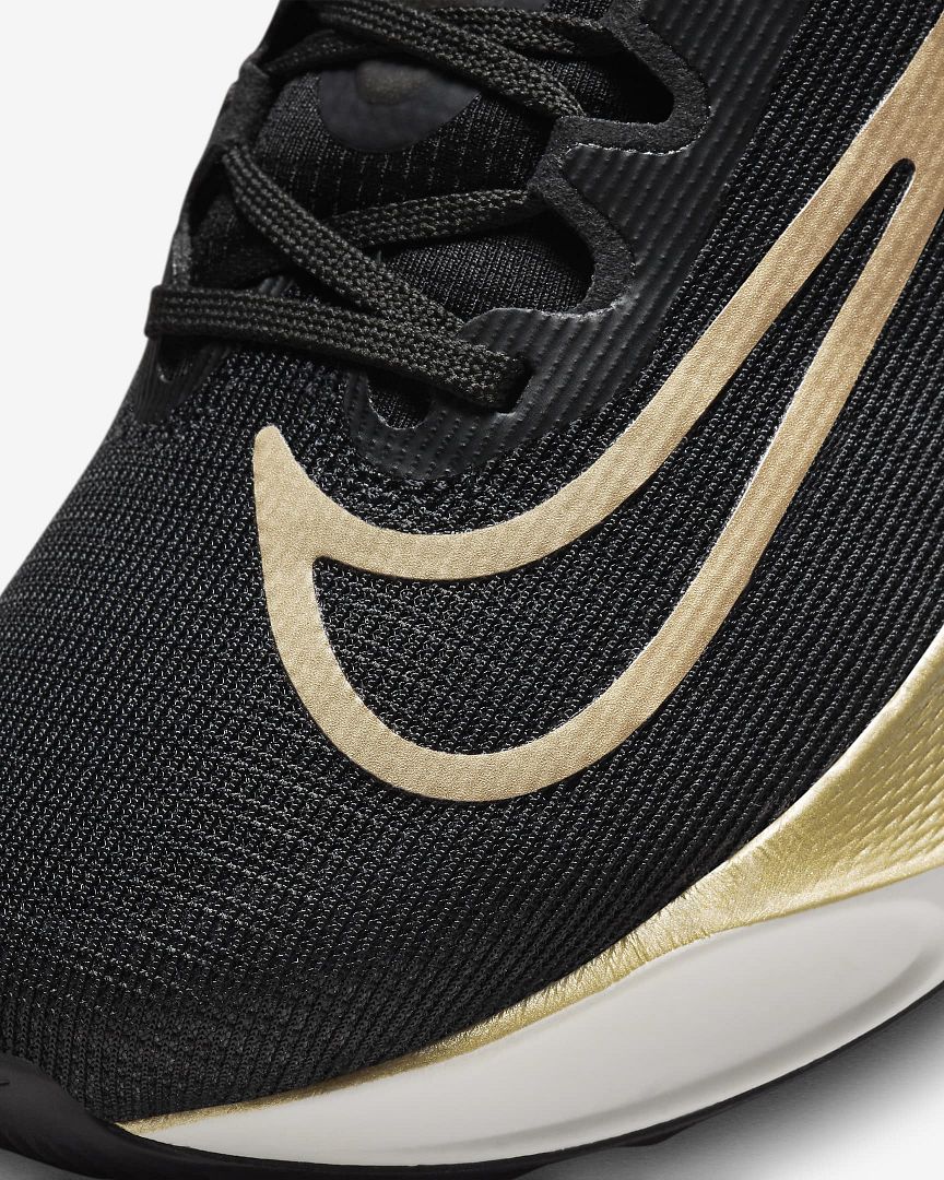 Nike Zoom Fly 5- Black/ Sail/ Metallic Gold Grain- DM8968-002