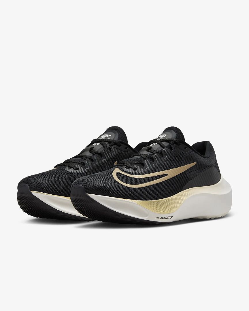 Nike Zoom Fly 5- Black/ Sail/ Metallic Gold Grain- DM8968-002 