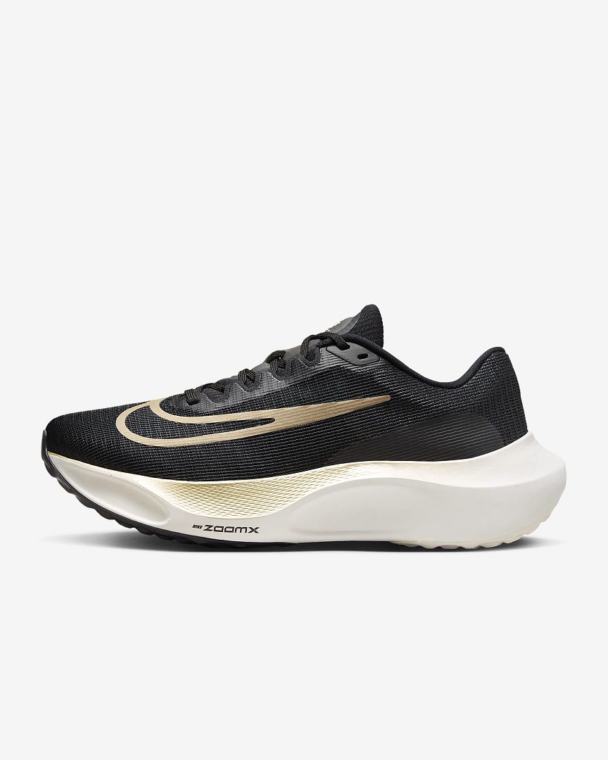 Nike Zoom Fly 5- Black/ Sail/ Metallic Gold Grain- DM8968-002