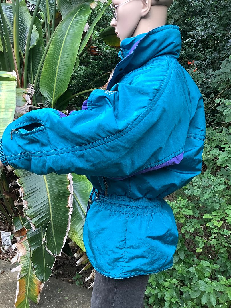 vintage 1980s DESCENTE 80s Turquoise Purple Winter Ski Snow