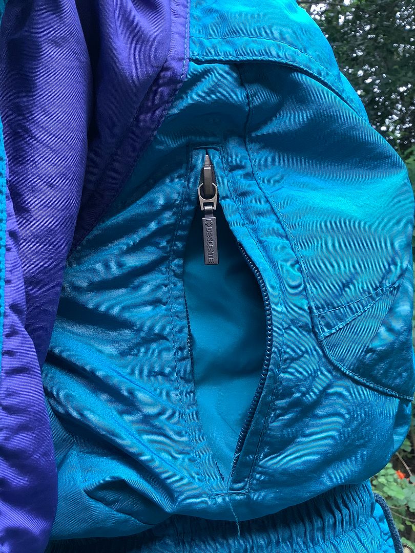 vintage 1980s DESCENTE 80s Turquoise Purple Winter Ski Snow