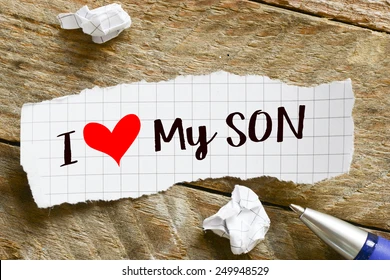 note-love-my-son-red-260nw-249948529