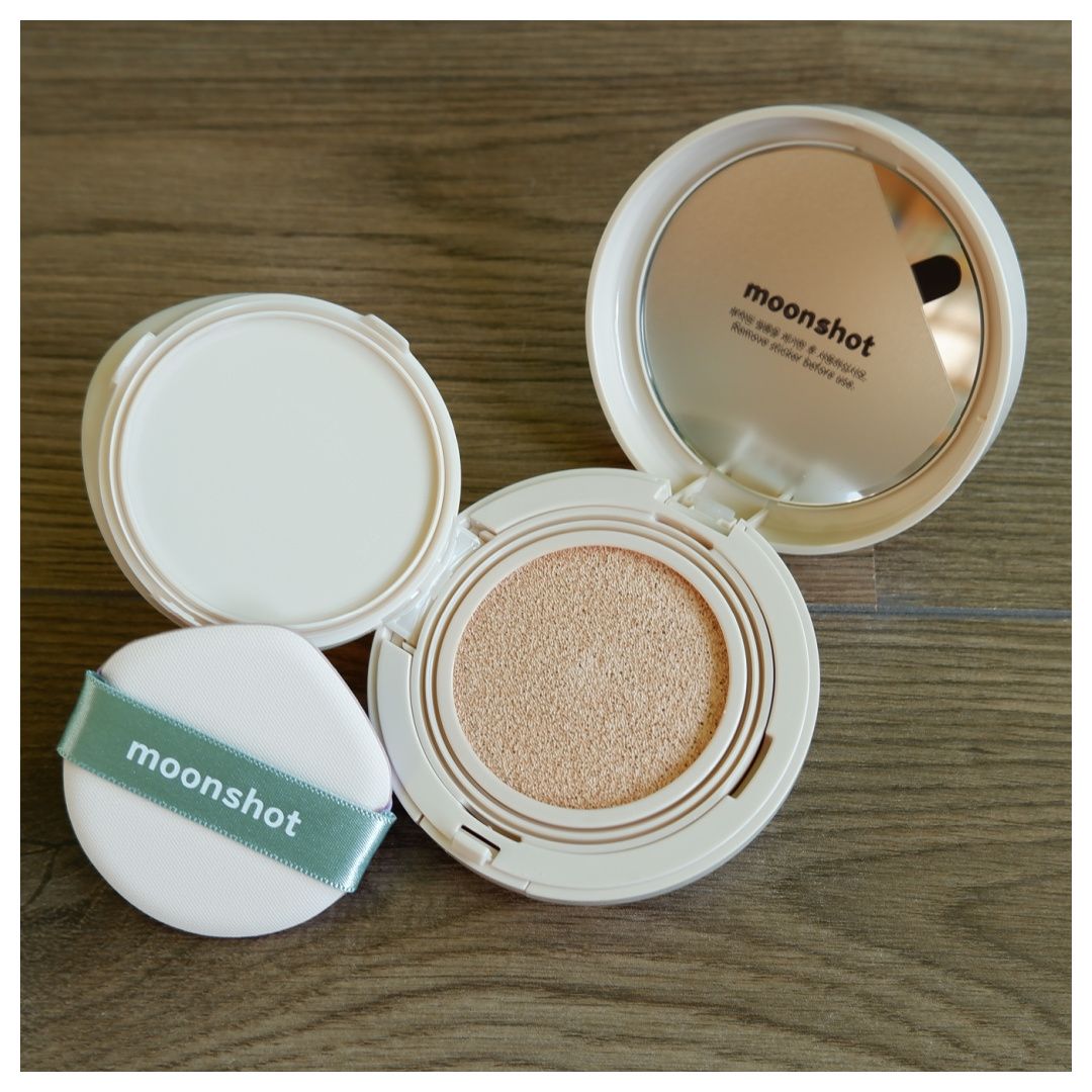 moonshot calmingfit cushion foundatin review swatch makeup look application k-beauty fair skin