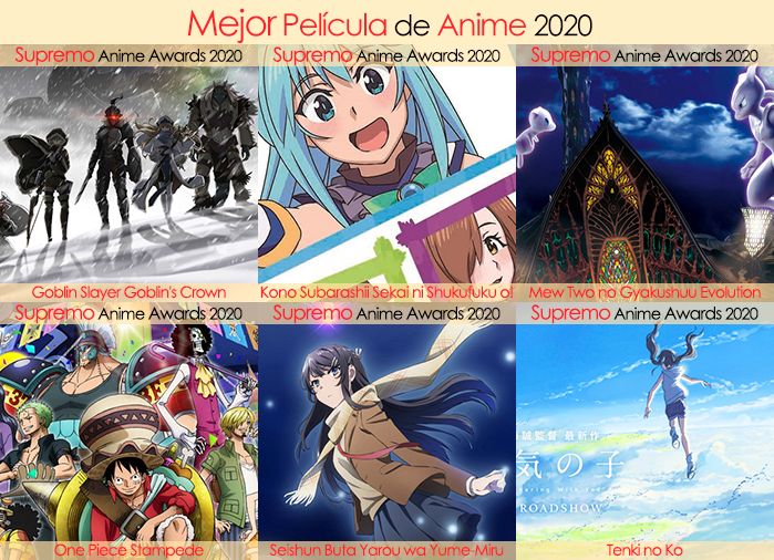 Final X Categorias Nominados a Mejor Película de Anime 2020