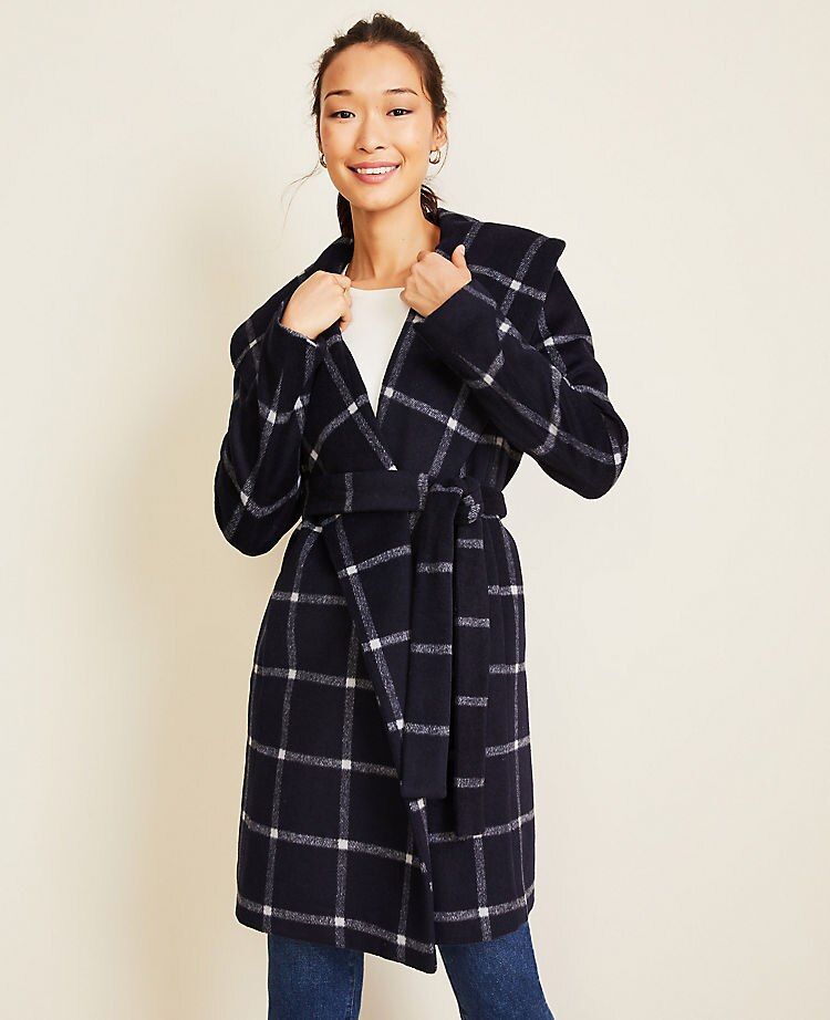 ann taylor wool wrap coat