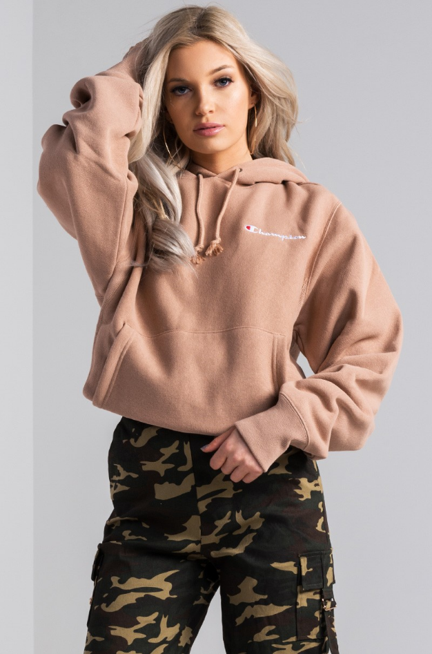 NEW CHAMPION BLUSHING PEACH REVERSE WEAVE EMBROIDERED SCRIPT LOGO