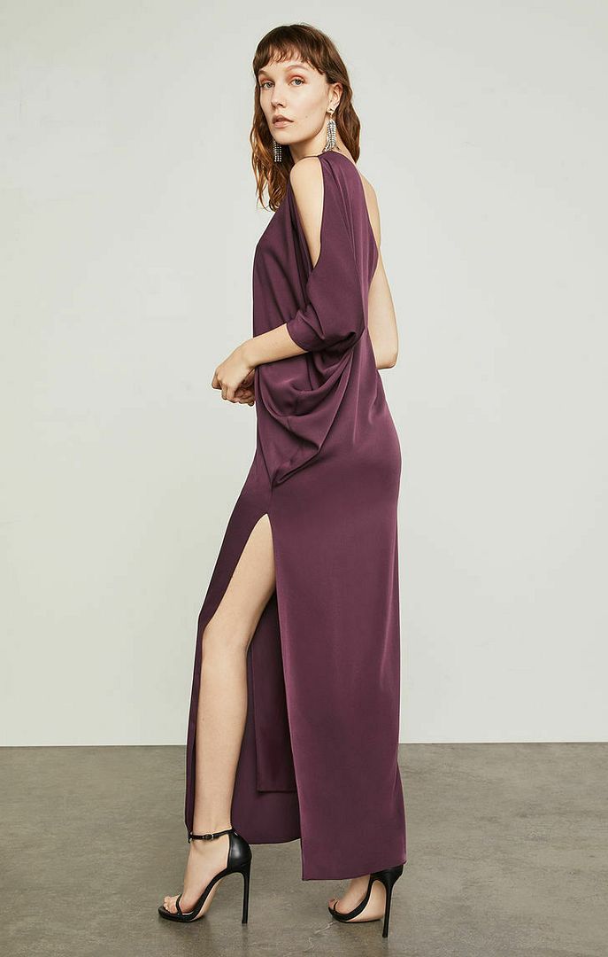 bcbg dress one shoulder One Shoulder Pleated Dress