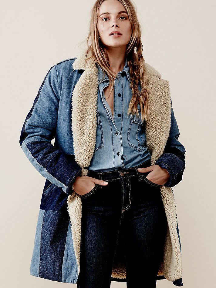 free people denim sherpa jacket