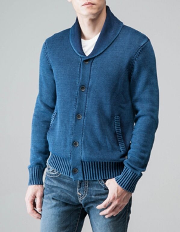 true religion blue sweater