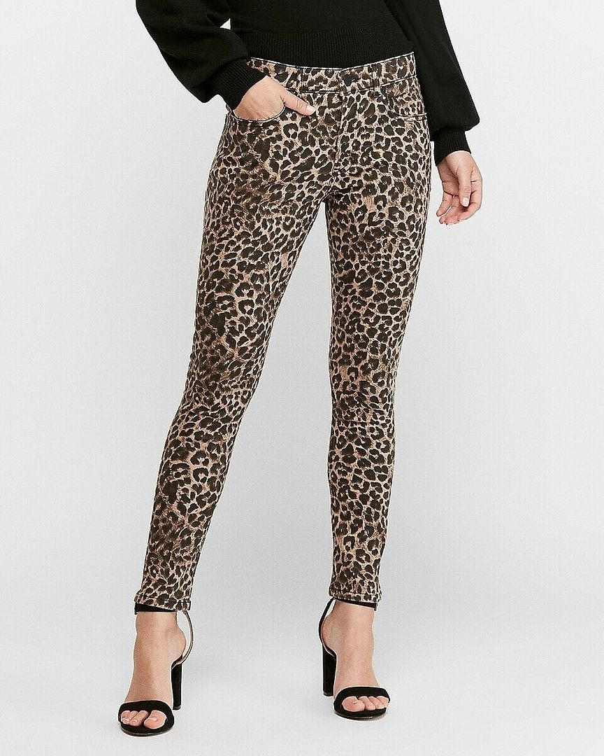 high waisted leopard print jeans