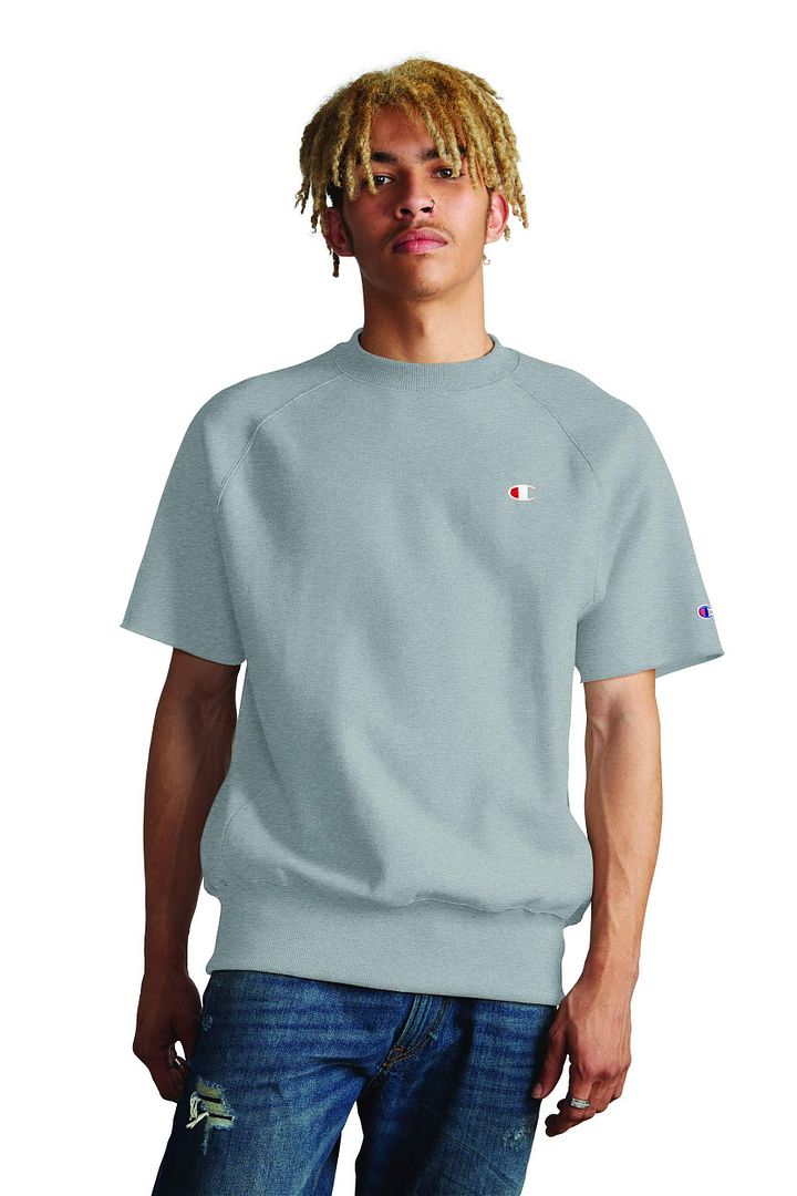 NEW CHAMPION GRAY REVERSE WEAVE SHORT SLEEVE SWEATSHIRT SZ S NEW CHAMPION GRAY REVERSE WEAVE SHORT SLEEVE SWEATSHIRT SZ S