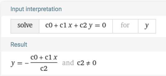 Wolfram Alpha equation solution