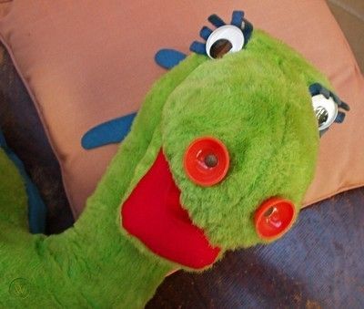 a puppet of Cecil the Seasick Sea Serpent