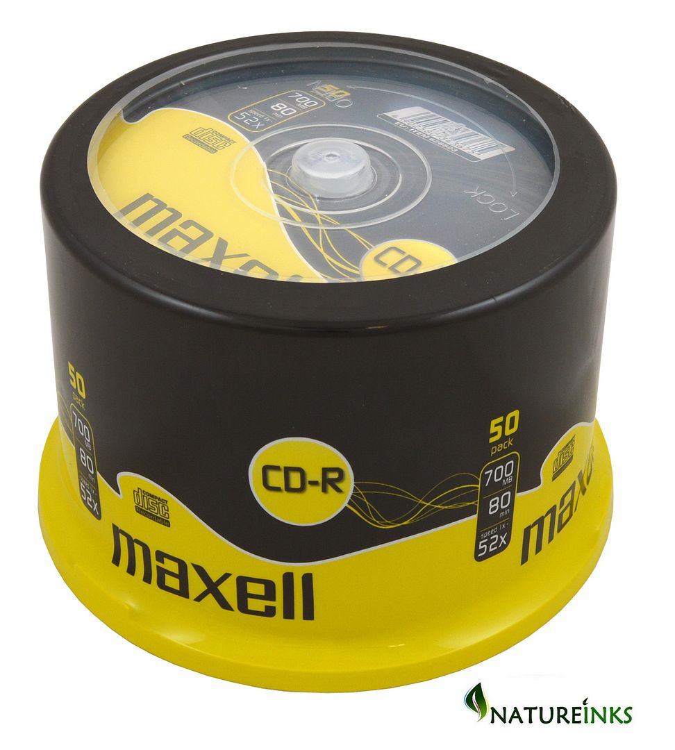 50 Maxell Blank Recordable CD-R CD 52x discs 80 Mins 700MB 628523