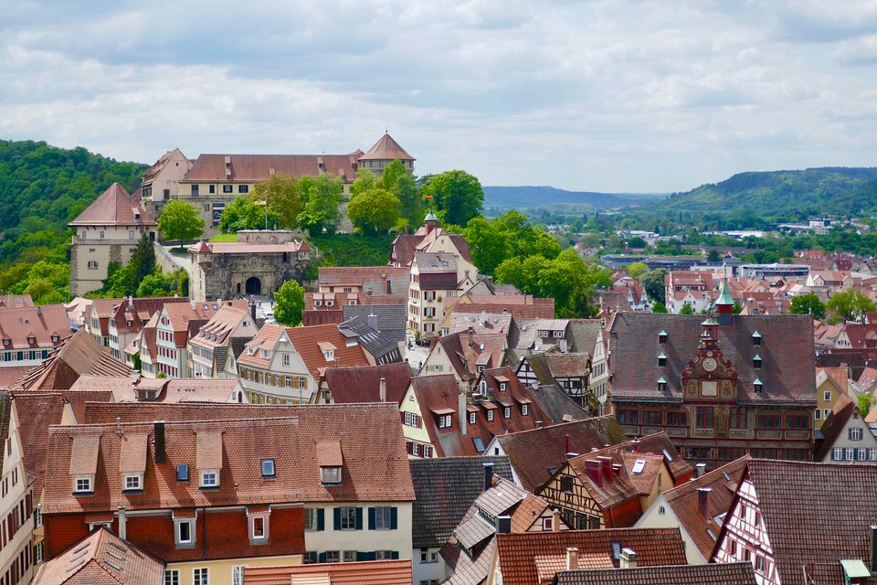 Burg und Rathaus von oben