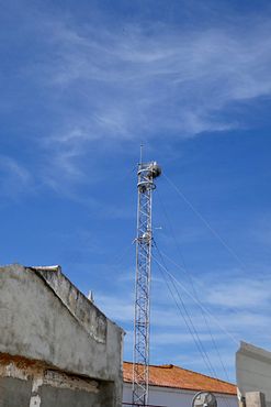 Storch auf Antenne - lang