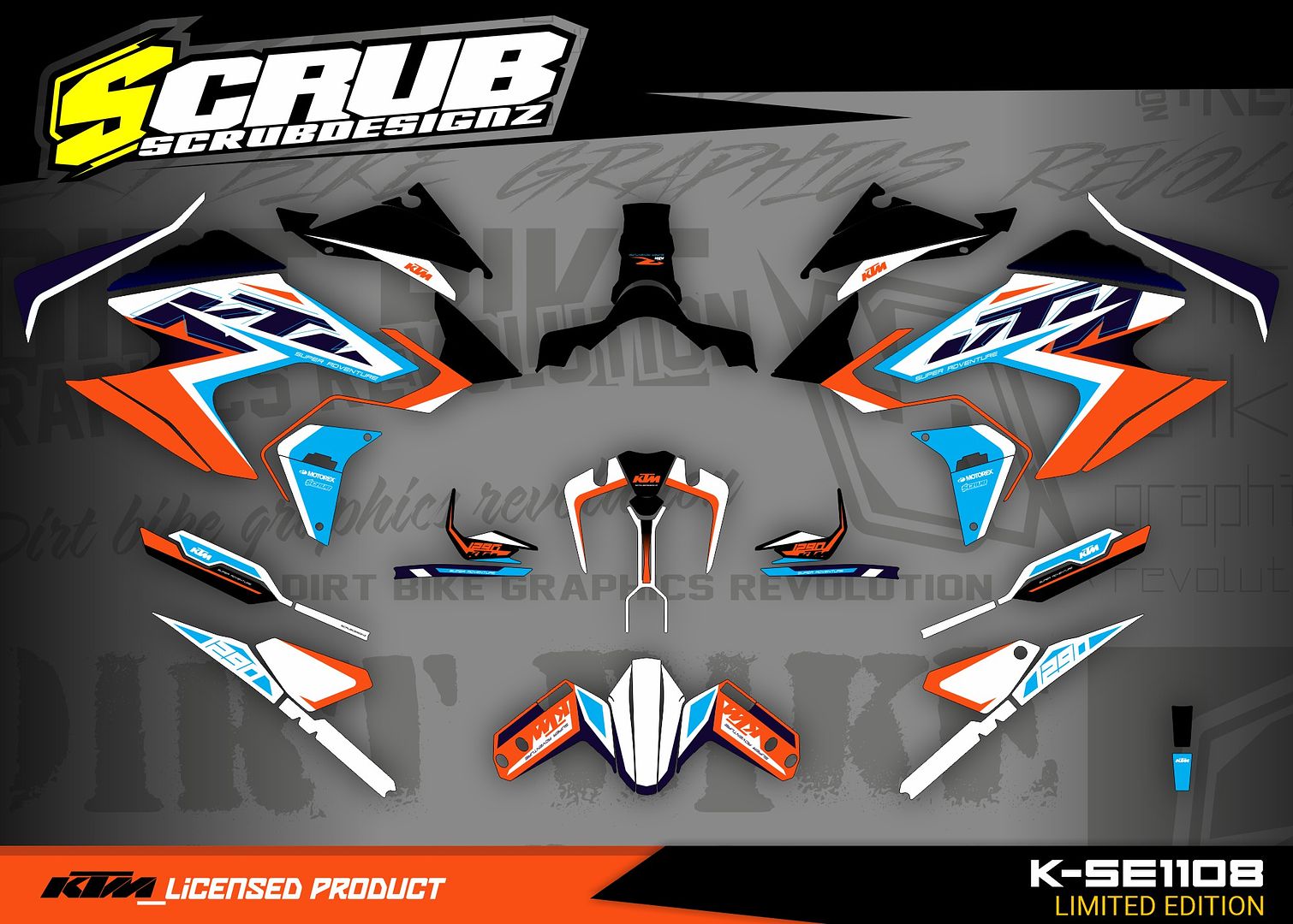 KTM SUPER ADVENTURE 1290 R S 2021 2022 2023 Grafik Dekor Design Aufkleber Kit