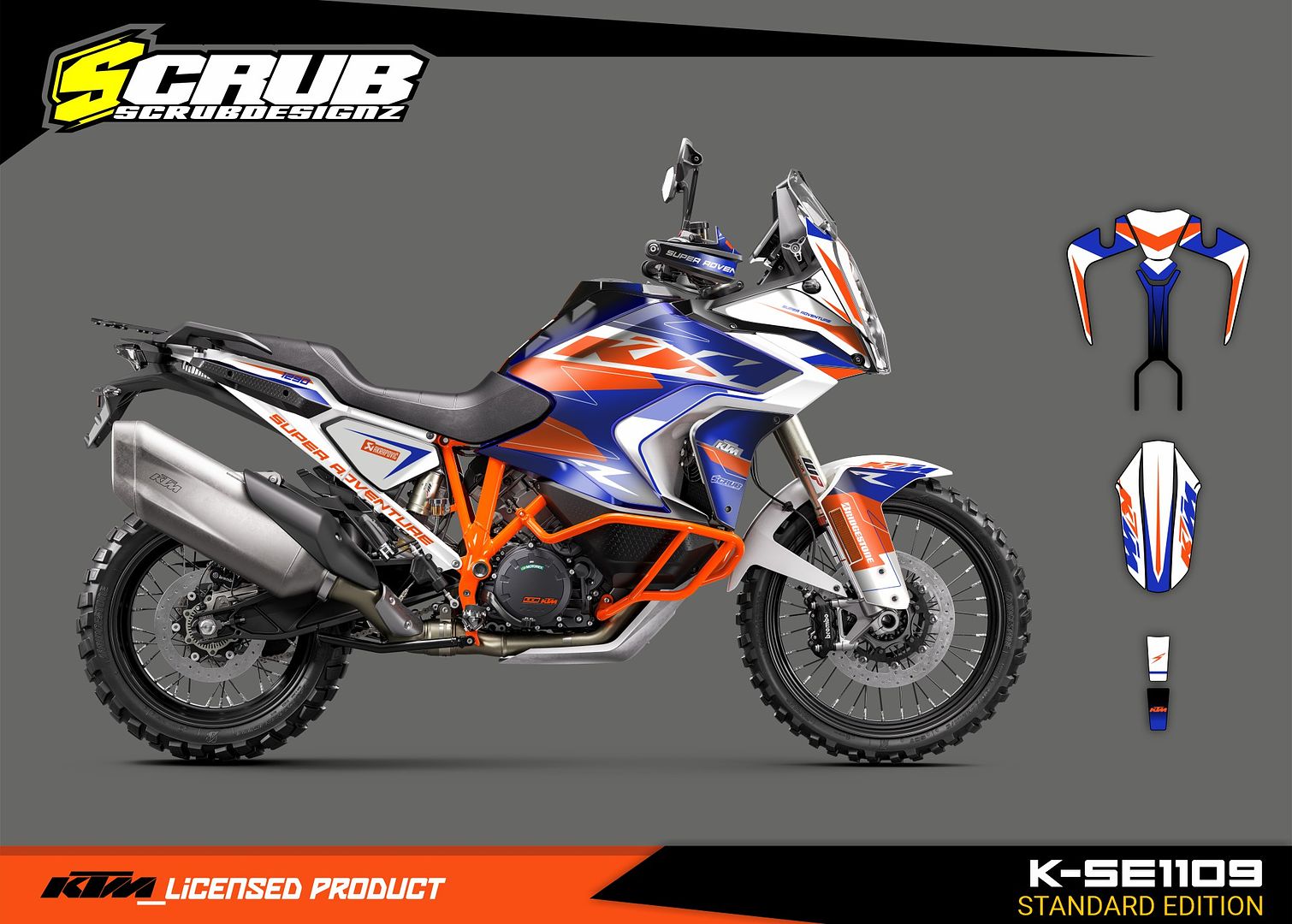 KTM SUPER ADVENTURE 1290 R S 2021 2022 2023 Graphics Decals Design Stickers kit