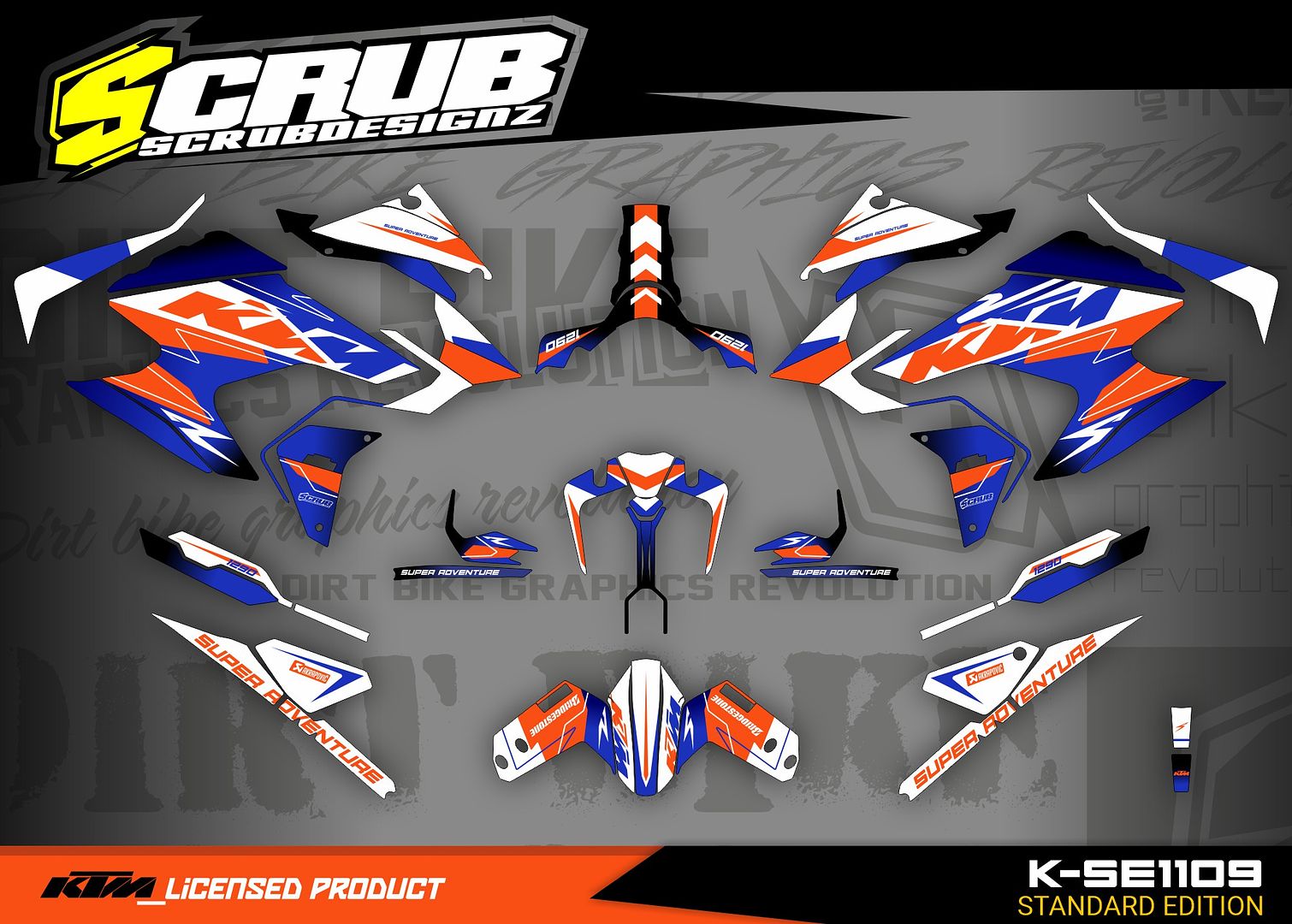 KTM SUPER ADVENTURE 1290 R S 2021 2022 2023 Graphics Decals Design Stickers kit