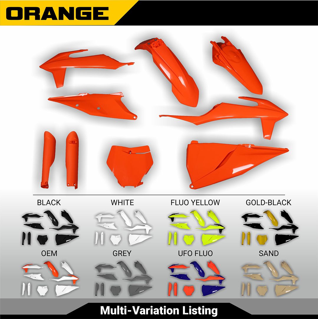 KTM XC XC-F SX SX-F 2019-2022 125 150 250 350 450 Motocross Plastic fairing Body Kit OEM Orange black grey gray fluo neon yellow red