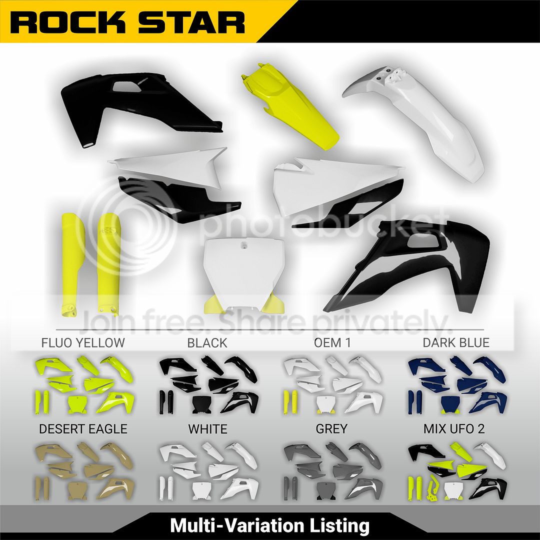 Kit Carénage Complet Noir UFO PLAST Pour Husqvarna TC 250 / FC 450 / FC 250 / TC 125 (2019-2022)