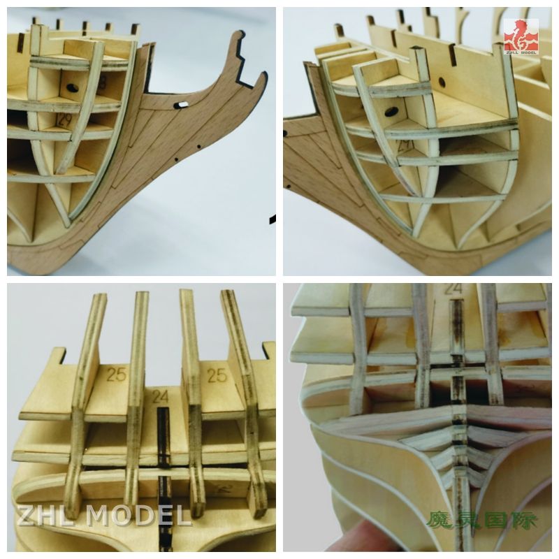 HMS Kingsfisher 1804 beech Version 1:60 840mm 18-Gun Frigate Wood