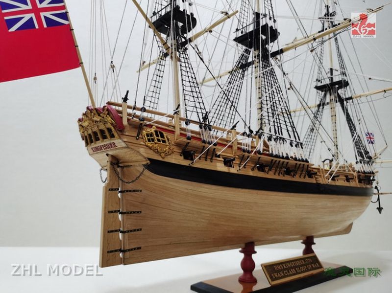HMS Kingsfisher 1804 beech Version 1:60 840mm 18-Gun Frigate Wood