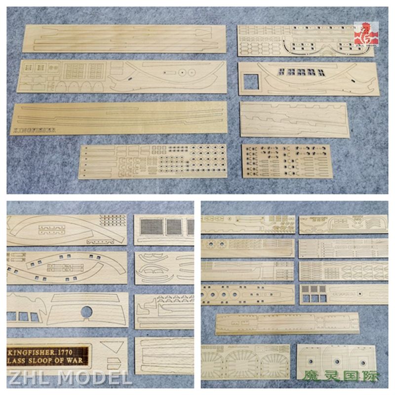 HMS Kingsfisher 1804 Pear version 1:60 840mm 18-gun Frigate Wood