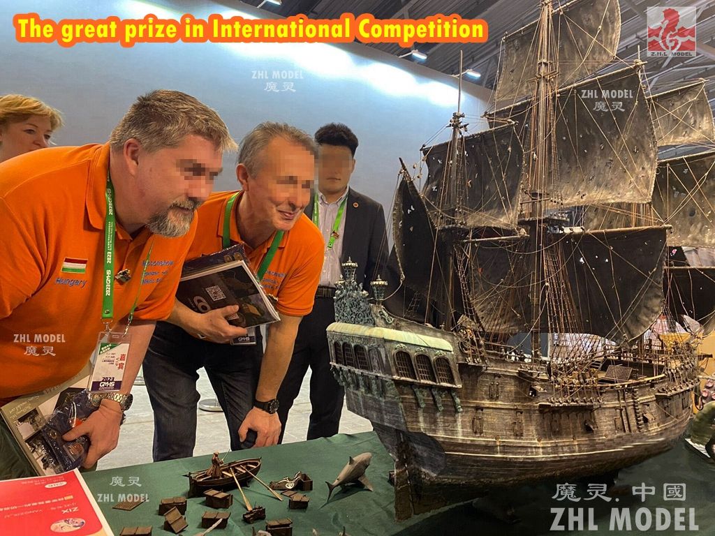 ZHL all sealed version of the black pearl ship wooden model