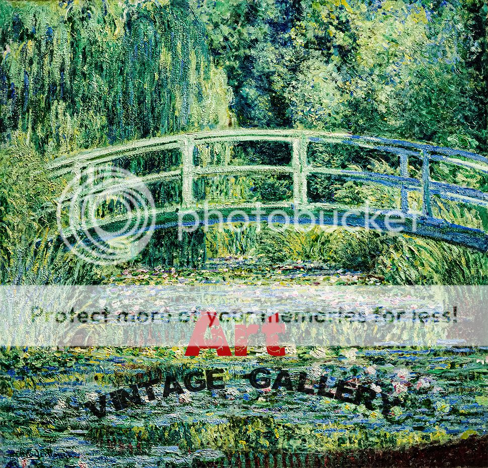 Claude Monet Japanese Bridge Landscape FLOWER CANVAS