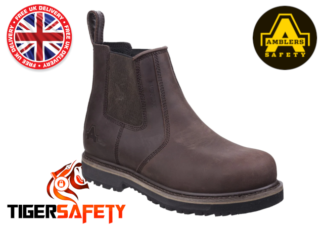 Amblers AS231 Skipton Embout en acier marron Chelsea Bottes de sécurité pour revendeur EPI