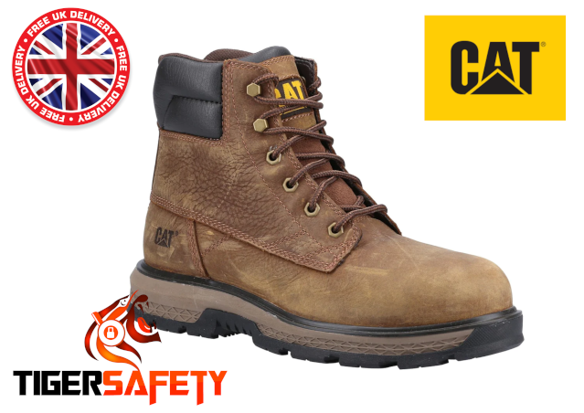 CAT Caterpillar Exposition Pyramid Brown Steel Toe Cap Safety Boots